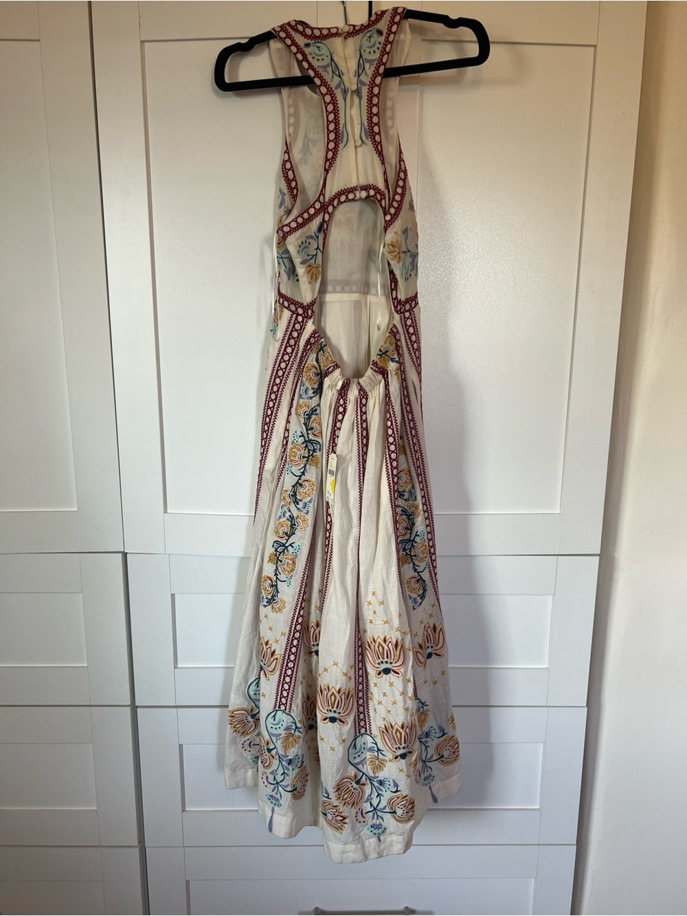 Anthropologie Cream Maxi Dress with Multicolor Floral Embroidery - Picture 2 of 4